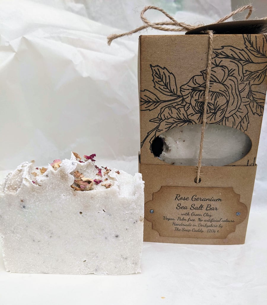 Soap- Rose Geranium Sea Salt Spa Bar 120g