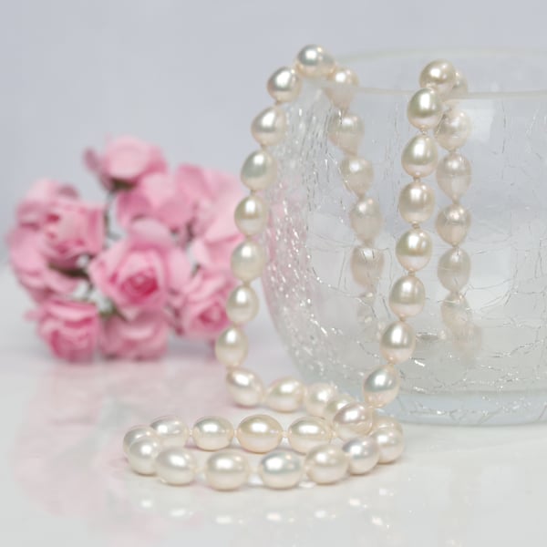 Ivory White Rice Freshwater Pearl Necklace