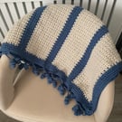 Hand Crocheted Tunisian Blanket Throw