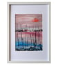 'Black Reeds' Vividly Coloured Original A4 Framed Painting - Image 1