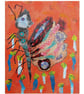 Surreal Butterfly Painting Abstract Insect Surreal Entomological 8x10" Canvas Ar