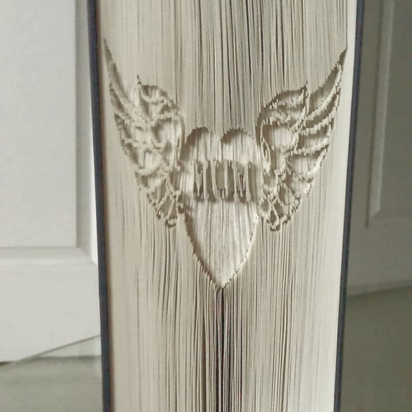 MUM Heart Angel Wings CUT & FOLD Book Folding pattern - EMAILED PDF PATTERN
