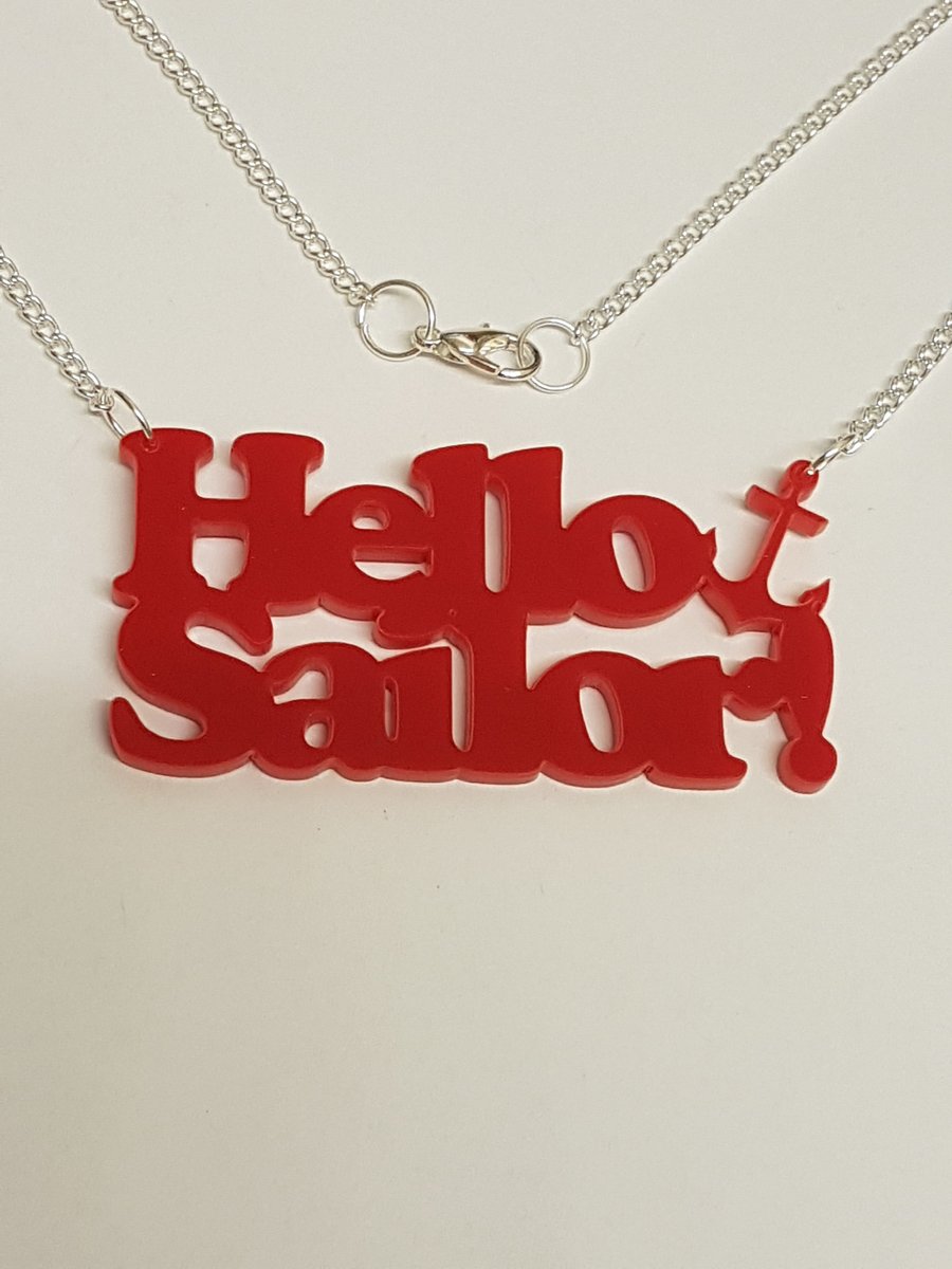 Hello Sailor Anchor Necklace - Acrylic