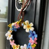 Needle felted floral wreath 