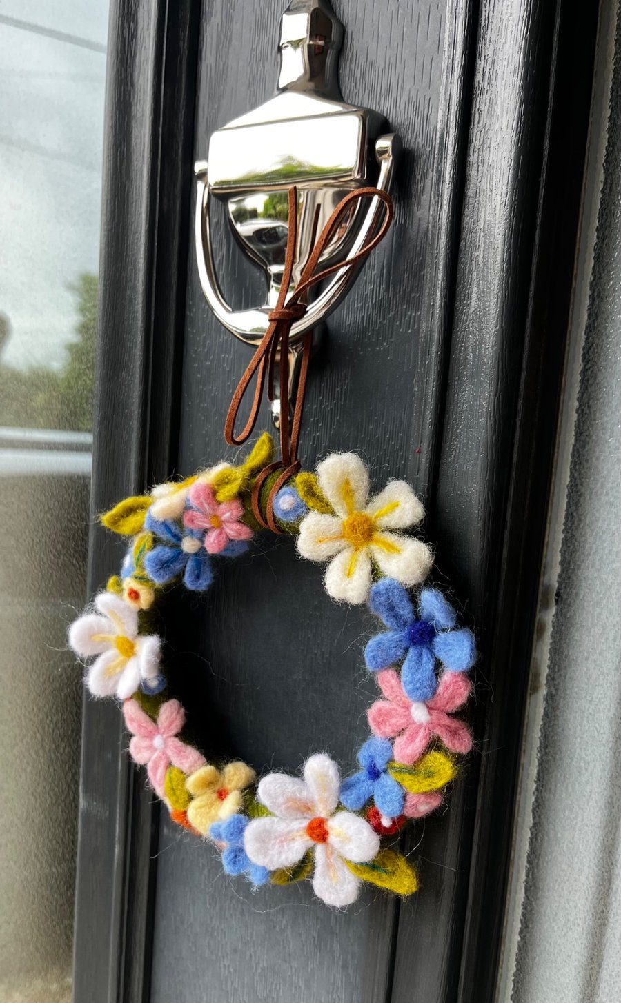 Needle felted floral wreath 