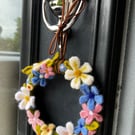 Needle felted floral wreath 