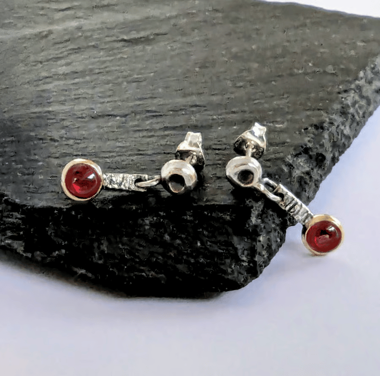 STERLING SILVER and Gold earrings, Handmade Urban Design Jewellery