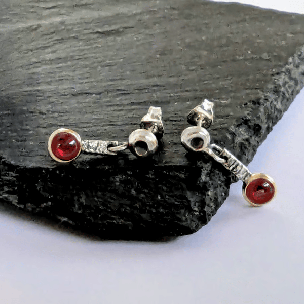 STERLING SILVER and Gold earrings, Handmade Urban Design Jewellery