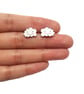 Small Cloud Stud Earrings - Handmade - Image 2
