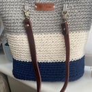 Handmade Crochet macrame tote shoulder bag 