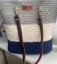 Crochet macrame tote shoulder bag 