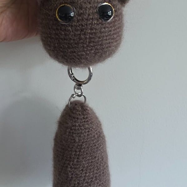 Handmade Crochet Cat Keychain & Hanging Bag Charm