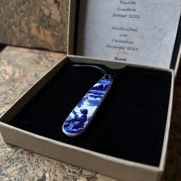 Handmade Decoration, Unique, Recycled China 'Gone Fishing' Eco gifts