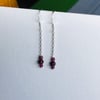 Garnet chain earrings