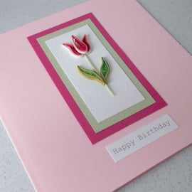 Quilled birthday card, handmade, quilling