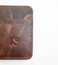 Rustic Brown Full Grain Leather Mini Wallet Compact Bifold Handmade Wallet UK - Image 7