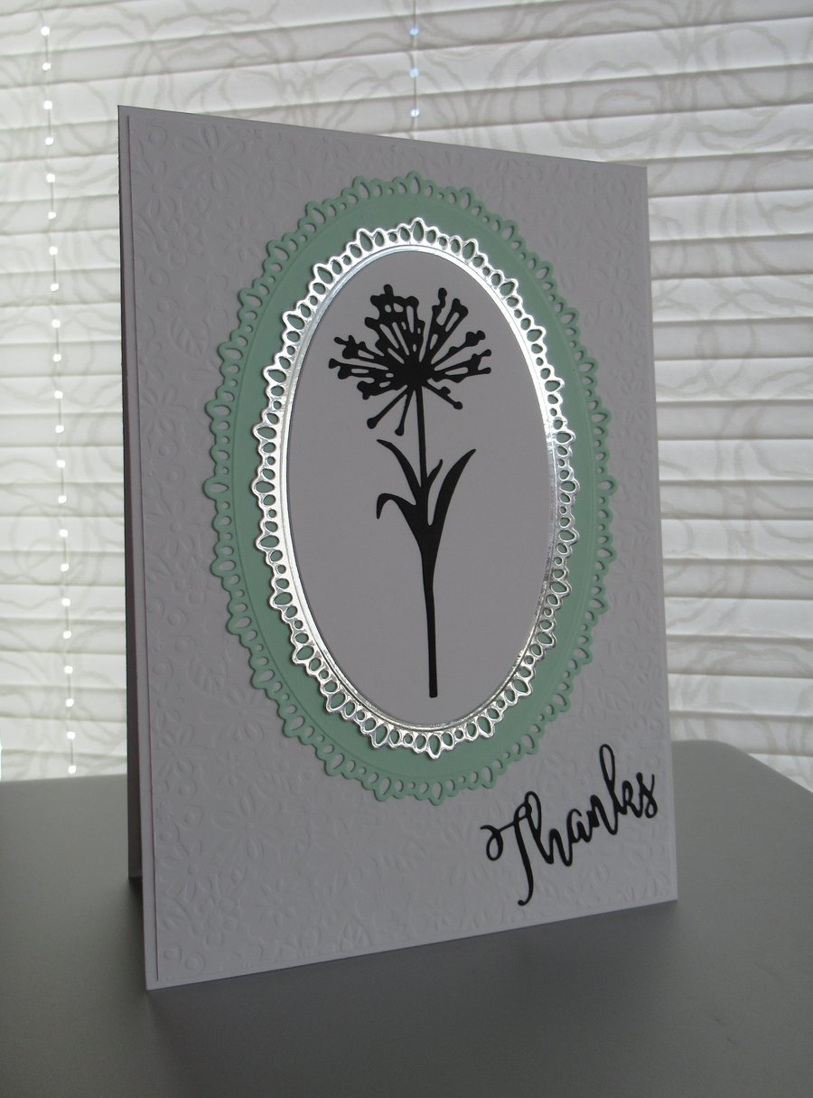 Pale Green Thank You Card - A5