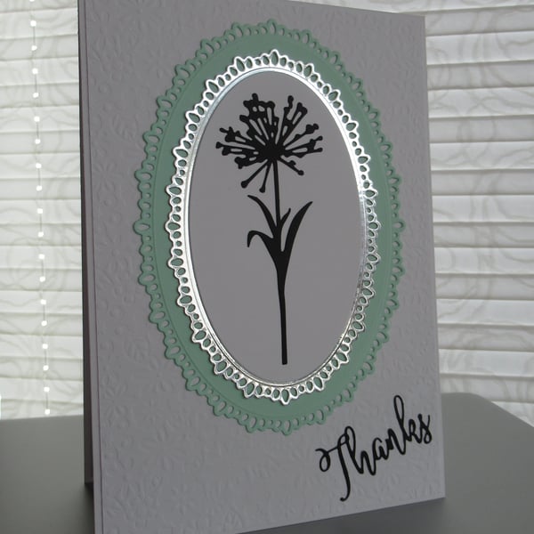 Pale Green Thank You Card - A5
