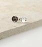 Handmade Sterling Silver 8mm Circle Paw Print Stud Earrings - Image 3