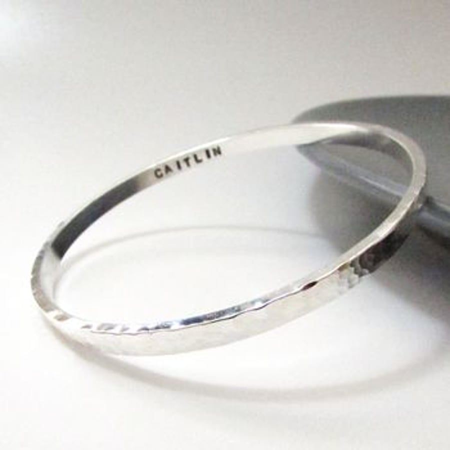 Hammered Personalised Bangle