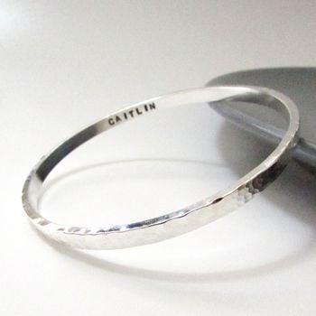 Hammered Personalised Bangle