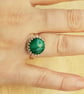 Adjustable Green Malachite ring. 925 sterling silver rings for women - Image 2
