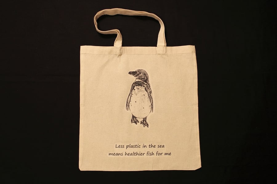 Penguin Cotton Tote Shopping Bag