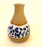 BLUE AND WHITE STONEWARE CERAMIC BUD VASE - Image 3