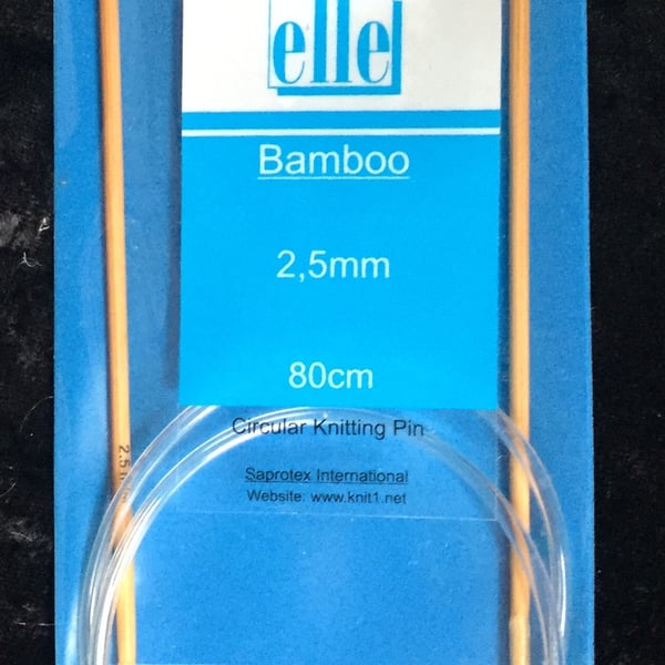 Elle Bamboo Circular Knitting Needles 2mm - 4.5mm US0-US7