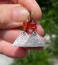 Sterling silver triangle drop earrings with colourful frosted gemstone beads - Image 7