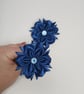 Dark Blue Ribbon Roses with Rhinestones, Cute Toddler Pigtail Elastics, Birthday - Image 5