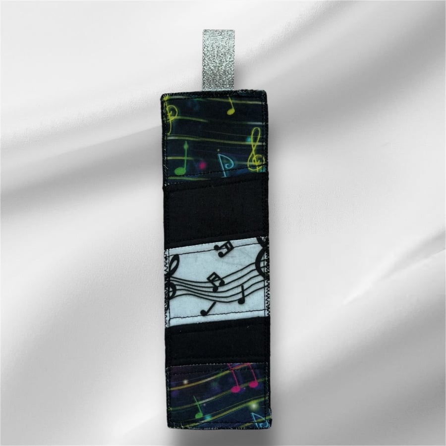 Quilt Patchwork musical notes print fabric Bookmark