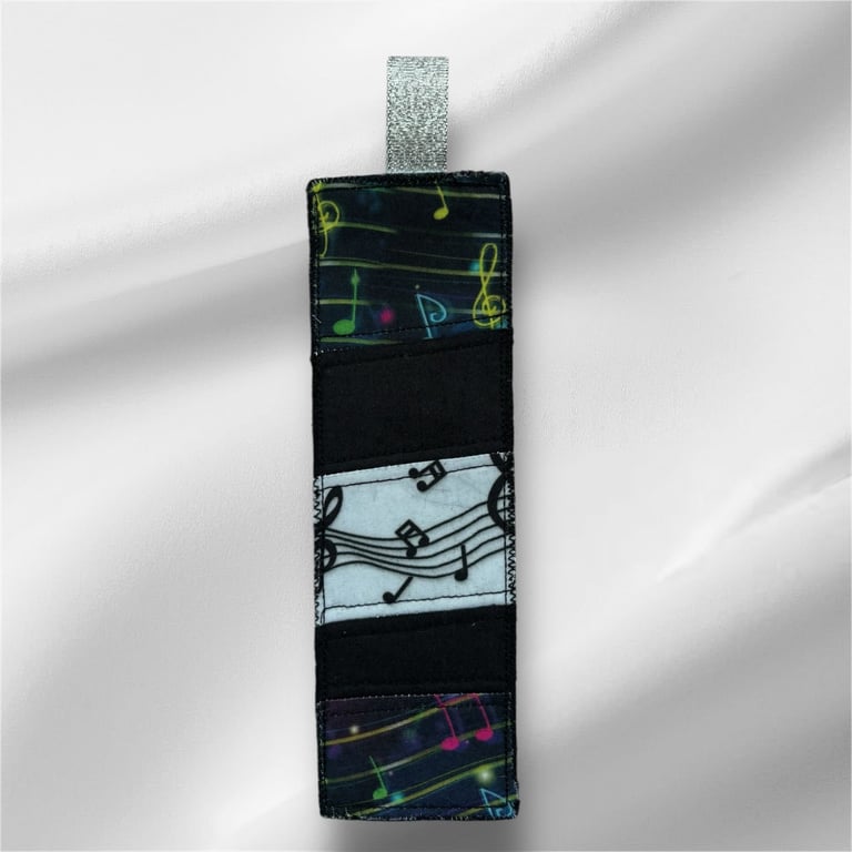Quilt Patchwork musical notes print fabric Bookmark