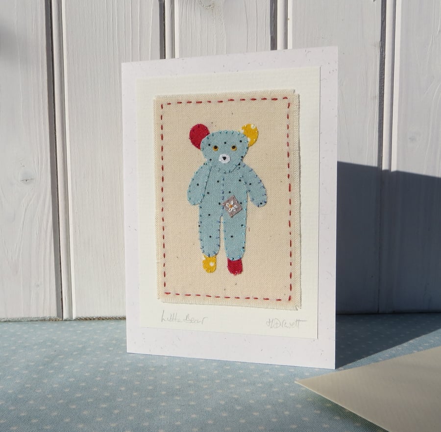 Little Bear hand-stitched card