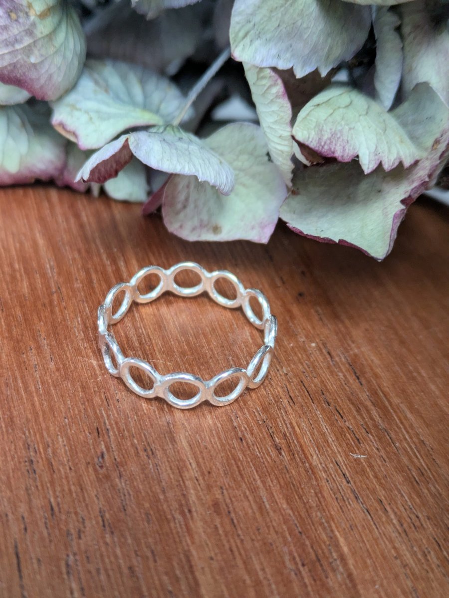 Sterling silver loop ring 