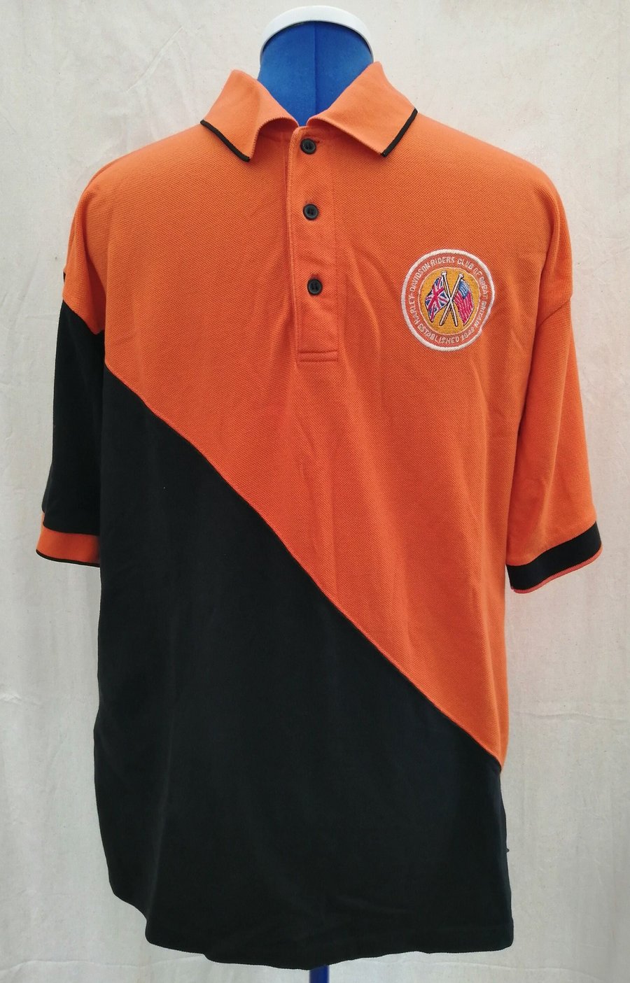 Vintage 1990 s Harley Davidson Riders Club of Great Britain Polo Shirt size