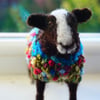 Needle Felted Embroidered Zwartbles Sheep