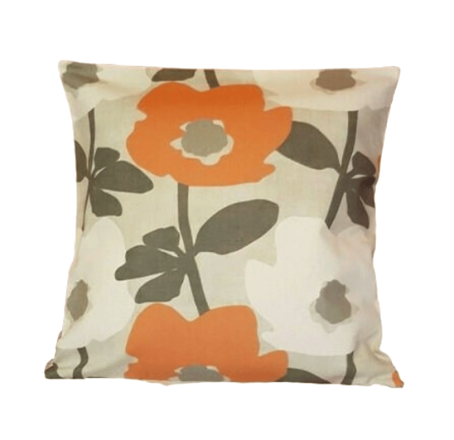 Bermondsey Floral Mango Orange Cushion Cover 17" 18" 20" 22" 24" 26"
