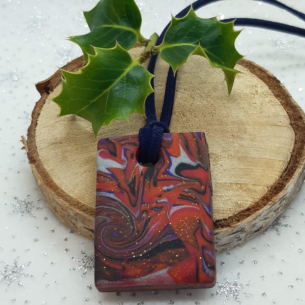 Festive rectangular pendant