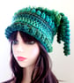Emerald Green Crochet Festival Beanie Hat.   Fun and Quirky Gift. - Image 2