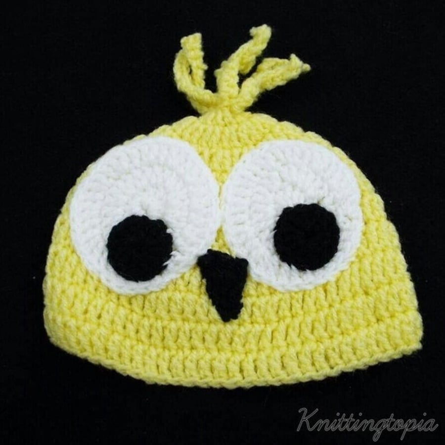 Hand crochet Easter chick baby hat - 0-3 months, Seconds Sunday