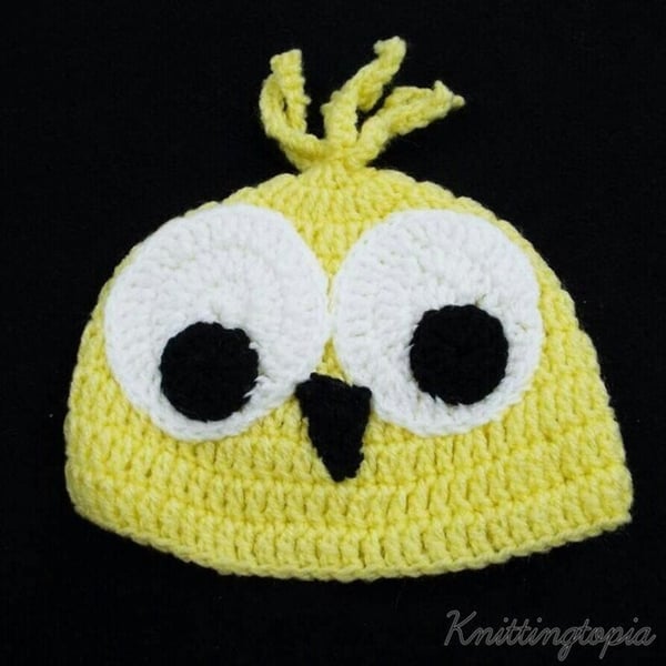 Hand crochet Easter chick baby hat - 0-3 months