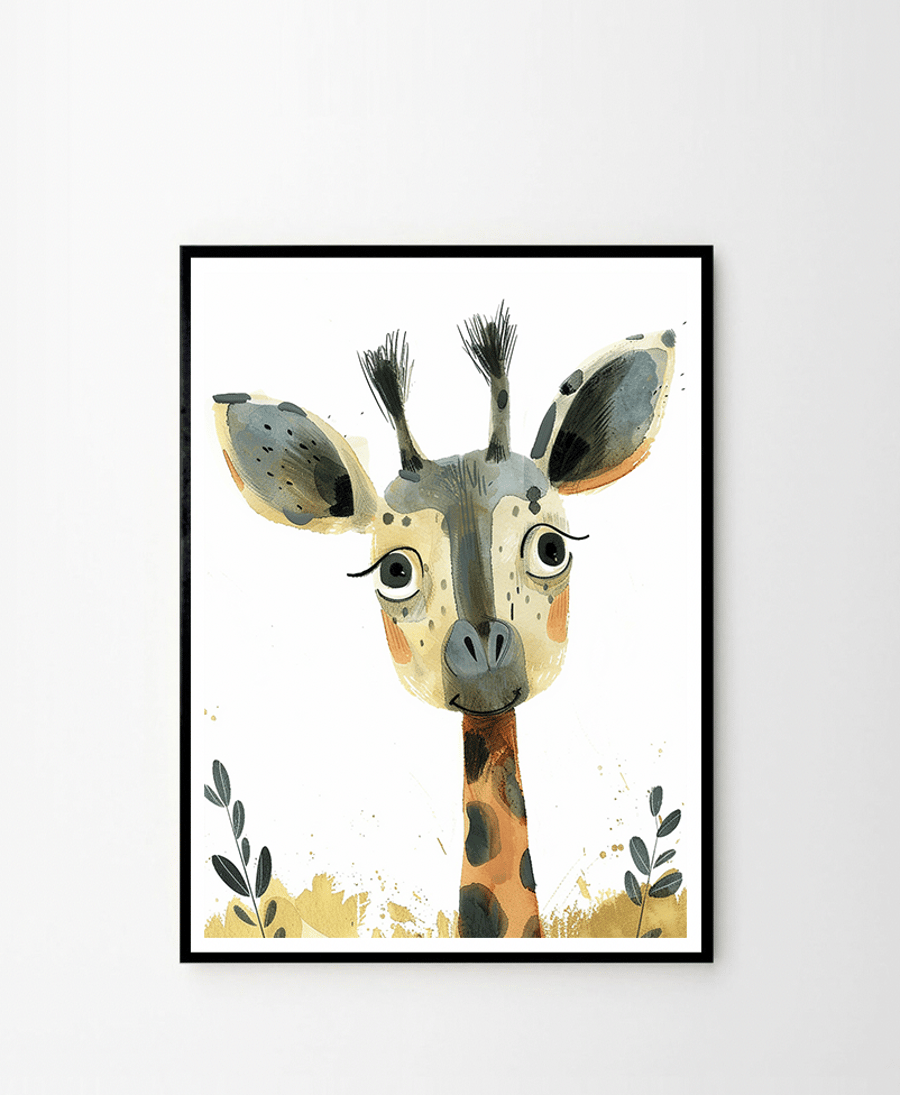 Friendly Giraffe Nursery Print