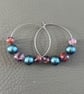 Handmade Hoop Earrings with Natural Gemstones 