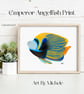 Six Tropical Fish Illustrated Art Prints - Marine Life Coastal Wall Decor