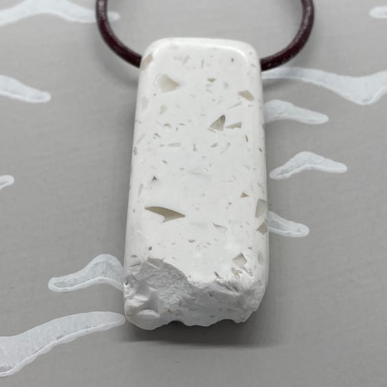 Rectangular copper pearl acrylic pendant with raw edge - I was a kitchen worktop