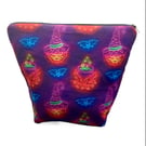 Halloween Small Project Bag - Knitting Crochet Craft Pouch - Witch Pumpkin Bat 