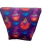 Halloween Small Project Bag - Knitting Crochet Craft Pouch - Witch Pumpkin Bat 