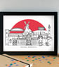 Sunderland AFC Stadium of Light Skyline Art Print - Image 2