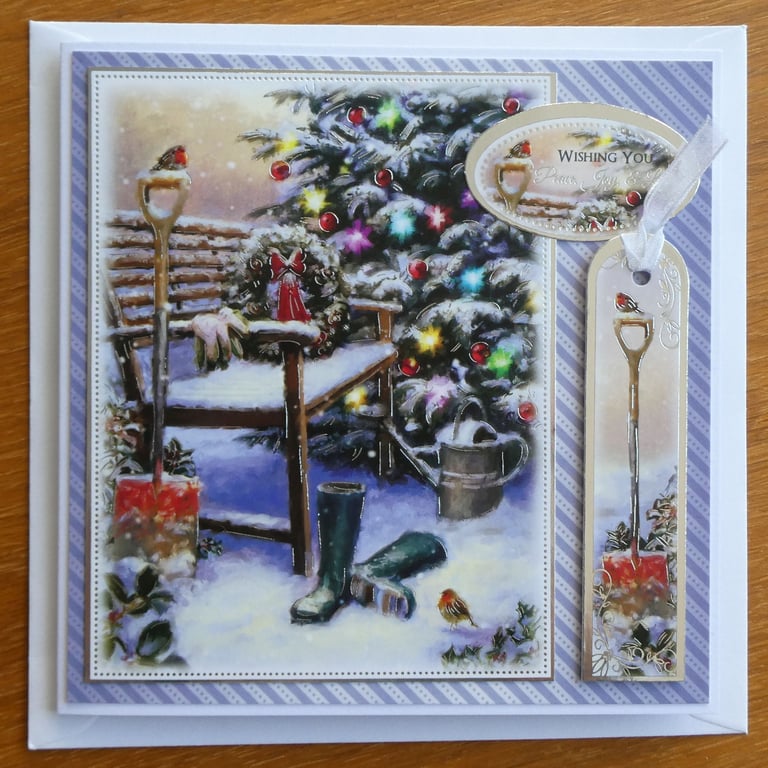 Christmas Card - Robin in the Garden